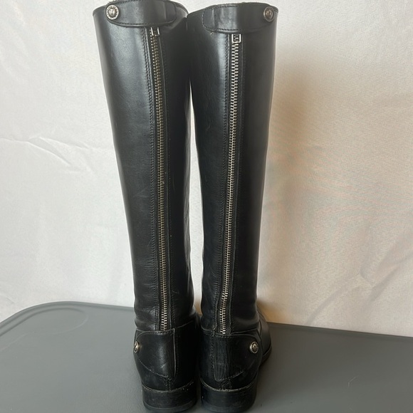 Frye Melissa Button Back Zip Blacker Leather Equestrian Riding Boots Size 7 - Picture 6 of 15